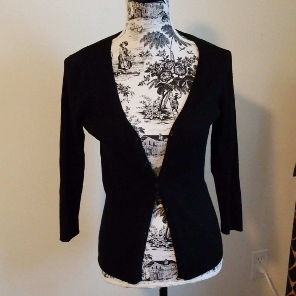 August Silk button down cover sweater